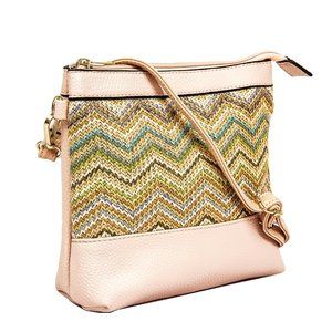 Women's Leather cross body bag with Ethnics design